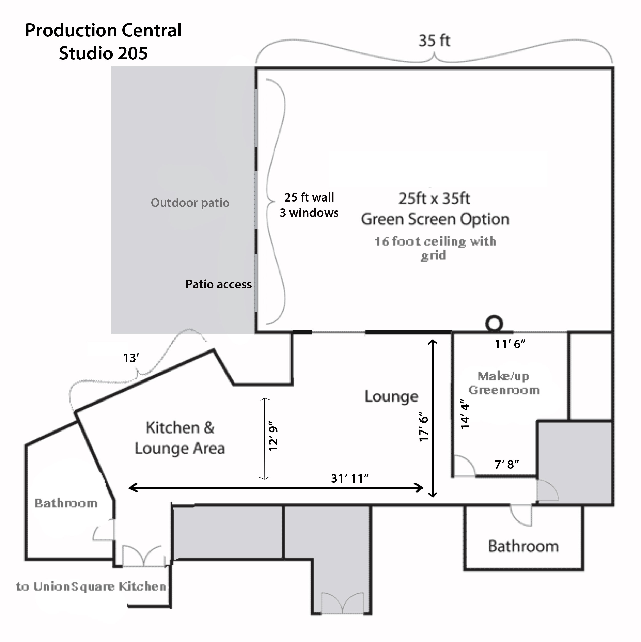 film studio rental floor plan